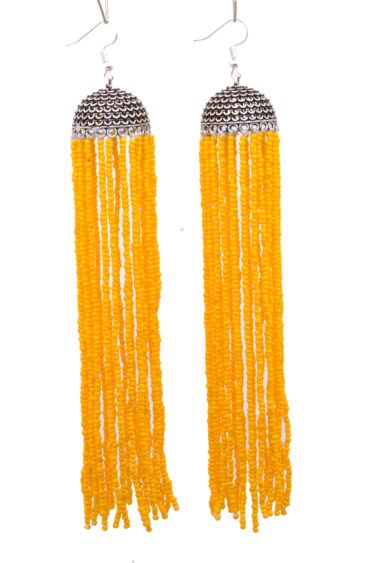 Gehna Jaipur Yellow Color Beads Long Jhumka Earrings  For Girls & Women GE03-1263