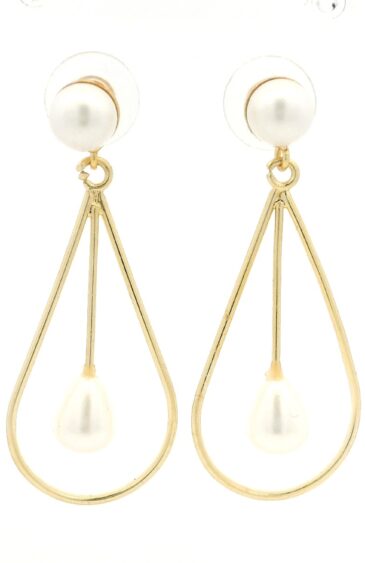 Gehna Jaipur Elegant Pearl-Studded Vermeil Earrings For Girls & Women For Girls & Women FE-1389