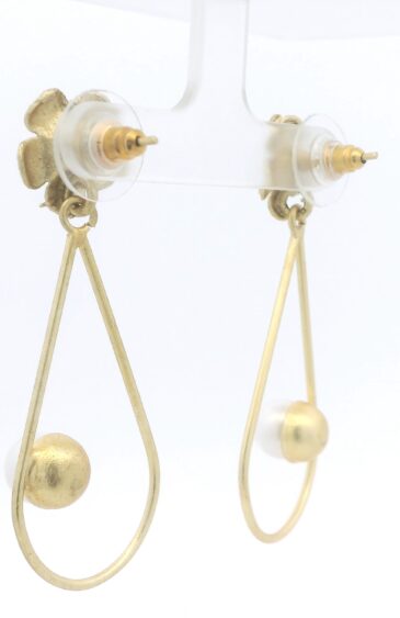Gehna Jaipur Elegant Flower Shaped Vermeil Earrings With Pearls For Girls & Women For Girls & Women FE-1392