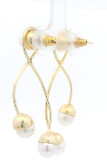 Gehna Jaipur Elegant Freshwater Pearl-Studded Vermeil Earrings For Girls & Women For Girls & Women FE-1395
