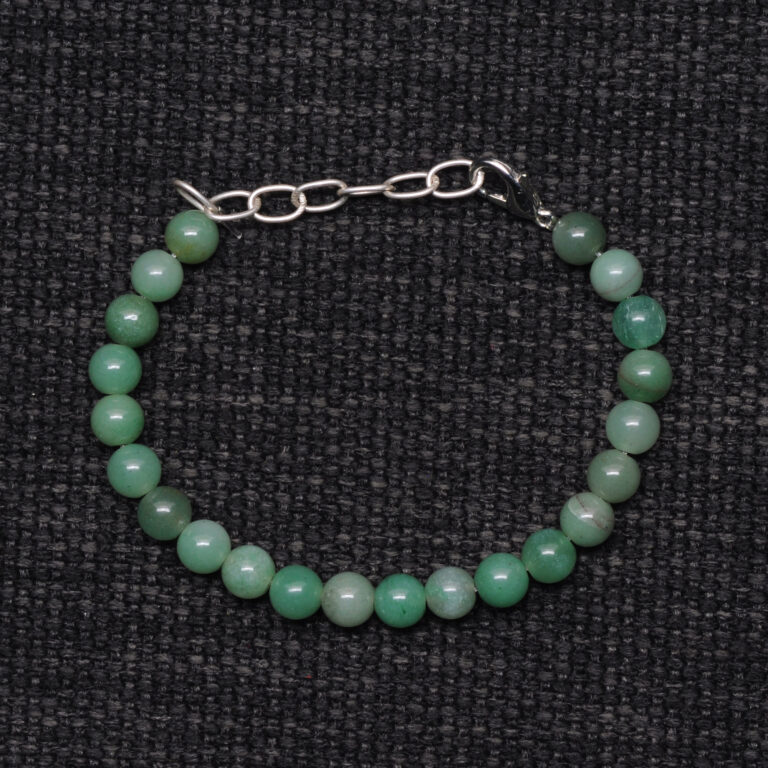 Gehna Jaipur Natural Green Jade Genuine Gemstone Round Balls Beaded Bracelet For Girls & Women BS-1111