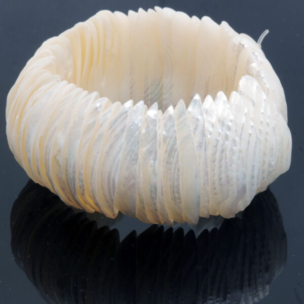 Gehna Jaipur White Color Natural Mother Of Pearl Bracelet/Adjustable Wrist Band For Girls & Women BS-1124