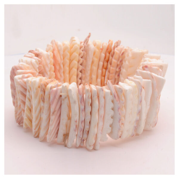 Gehna Jaipur White Color Natural Sea Shell Bar Shape Bracelet/Adjustable Wrist Band For Girls & Women BS-1126