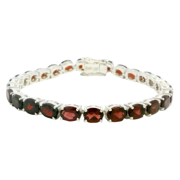 Gehna Jaipur Red Garnet Gemstone Studded 925 Sterling Silver Bracelet For Girls & Women SB-1071