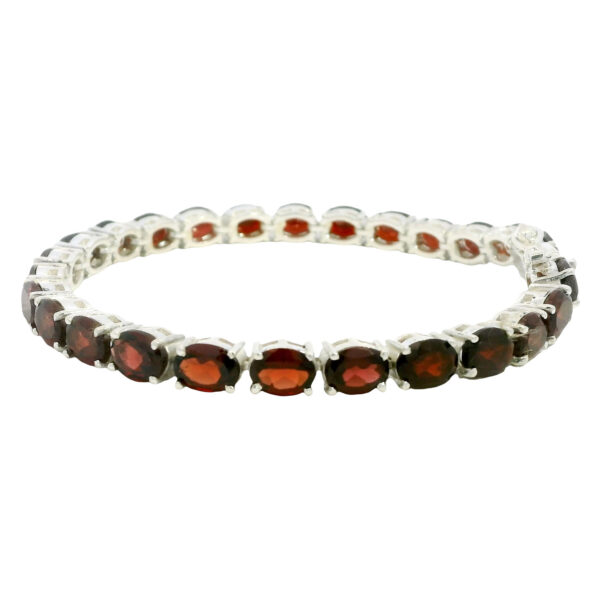 Gehna Jaipur Red Garnet Gemstone Studded 925 Sterling Silver Bracelet For Girls & Women SB-1071