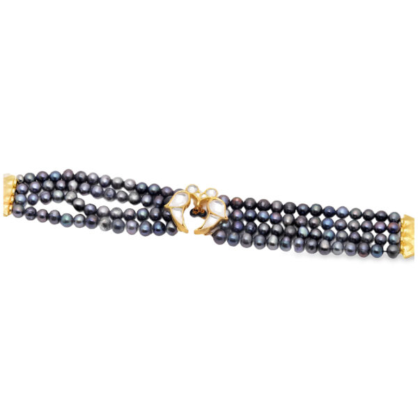 Gehna Jaipur Bracelet Of Natural Akoya Pearls Bead 925 Silver Parrot Shape Motif  For Girls & Women BS-1113