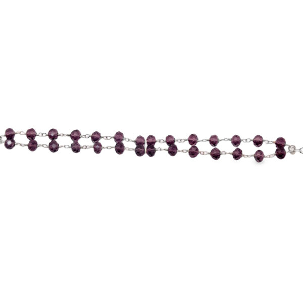 Gehna Jaipur 2 Rows Amethyst Gemstone Faceted Beads Bracelet In 925 Silver For Girls & Women BS-1116