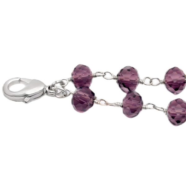 Gehna Jaipur 2 Rows Amethyst Gemstone Faceted Beads Bracelet In 925 Silver For Girls & Women BS-1116