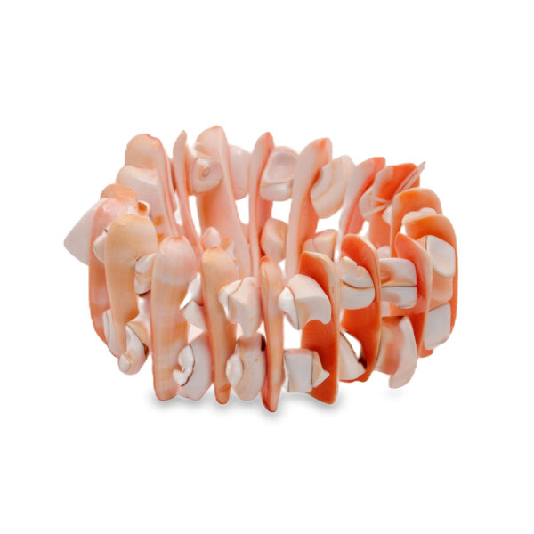 Gehna Jaipur White & Peach Color Handcrafted Sea Shell Pearl Bracelet/Adjustable Wrist Band  For Girls & Women BS-1132