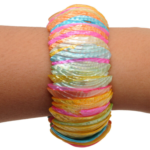 Gehna Jaipur Multi Color Handcrafted Sea Shell Pearl Bracelet/Adjustable Wrist Band  For Girls & Women BS-1133