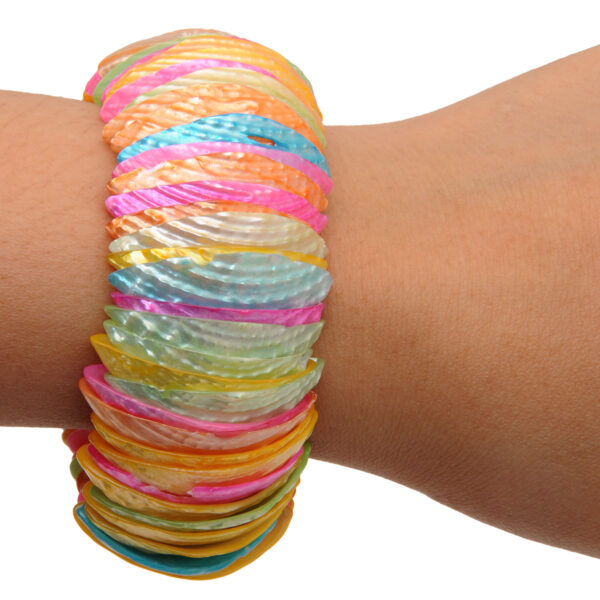 Gehna Jaipur Multi Color Handcrafted Sea Shell Pearl Bracelet/Adjustable Wrist Band  For Girls & Women BS-1133