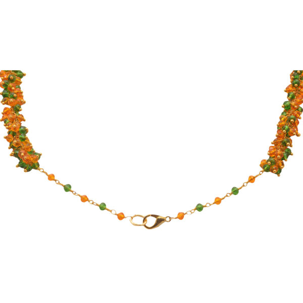 Gehna Jaipur Citrine & T-Savorite Color Zirconia Bead Necklace In Yellow Gold For Girls & Women CC-1159