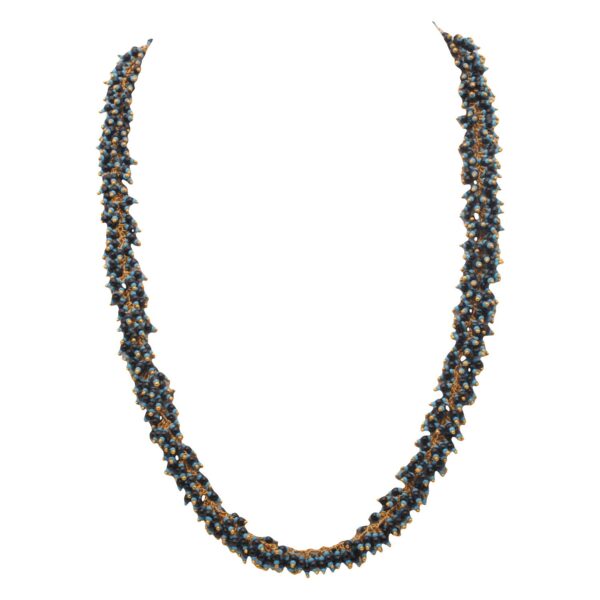Gehna Jaipur Turquoise & Spinel Color Zirconia Bead Necklace In Yellow Gold For Girls & Women CC-1169
