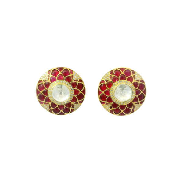 Gehna Jaipur Moissanite Stone Studded Earrings In 925 Sterling Silver For Girls & Women SE01-1102