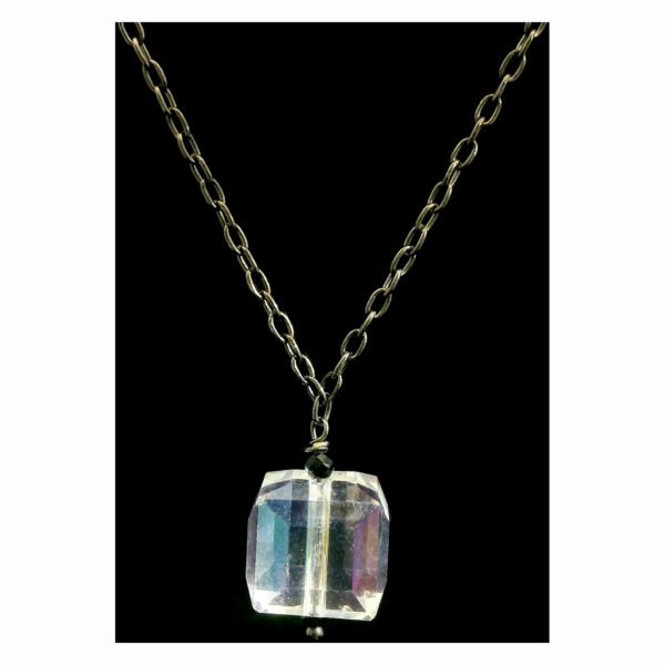 Austrian Crystal Cube Pendant Fashion Hypoallergenic Jewelry ( Crystal )