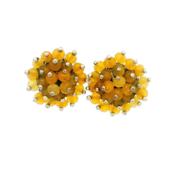 Gehna Jaipur Yellow Sapphire Gemstone Earrings Made In .925 Sterling Silver For Girls & Women ES-1931