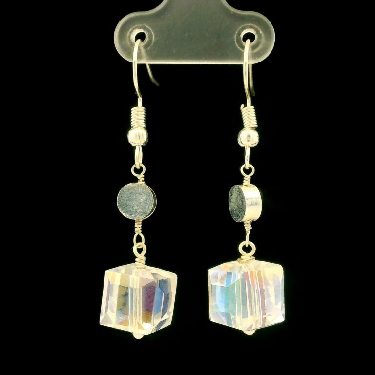 Gehna Jaipur Austrian Crystal Cube Drop Dangle Earrings Fashion Hypoallergenic Jewelry ( Crystal ) For Girls & Women ES-1935