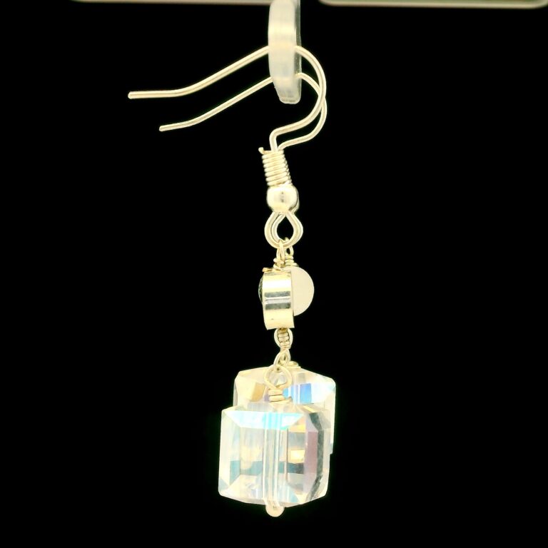 Gehna Jaipur Austrian Crystal Cube Drop Dangle Earrings Fashion Hypoallergenic Jewelry ( Crystal ) For Girls & Women ES-1935