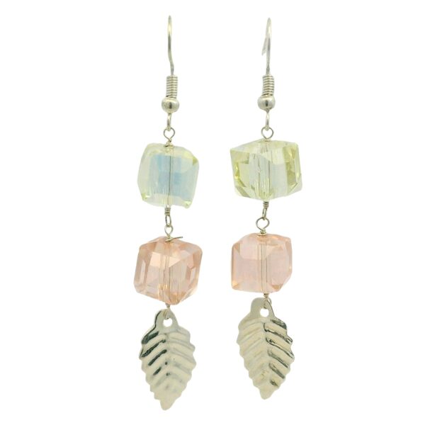 Gehna Jaipur Austrian Crystal Cube Drop Dangle Earrings Fashion Hypoallergenic Jewelry ( Lemon Topaz, Kunzite ) For Girls & Women ES-1936