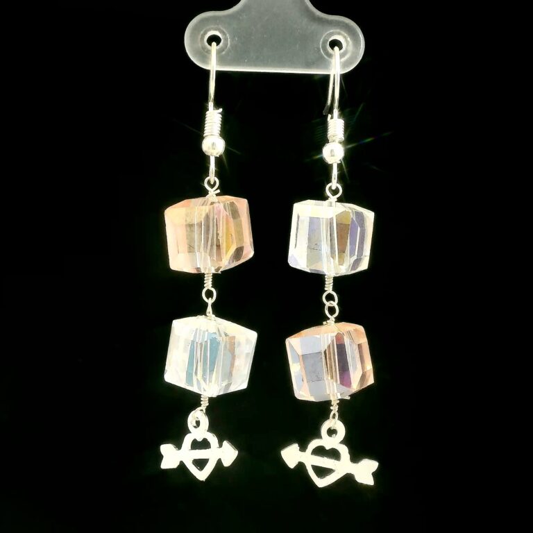 Gehna Jaipur Austrian Crystal Cube Drop Dangle Earrings Fashion Hypoallergenic Jewelry ( Kunzite, Crystal ) For Girls & Women ES-1938