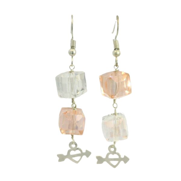Gehna Jaipur Austrian Crystal Cube Drop Dangle Earrings Fashion Hypoallergenic Jewelry ( Kunzite, Crystal ) For Girls & Women ES-1938
