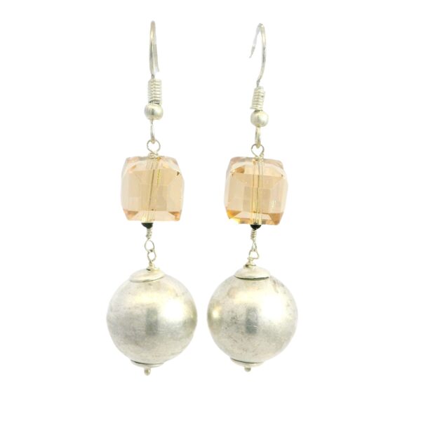 Gehna Jaipur Austrian Crystal Cube Drop Dangle Earrings Fashion Hypoallergenic Jewelry ( Citrine ) For Girls & Women ES-1941