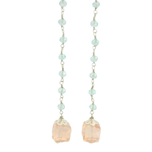 Gehna Jaipur Austrian Crystal Cube Drop Dangle Earrings Fashion Hypoallergenic Jewelry ( Kunzite, Aquamarine ) For Girls & Women ES-1942