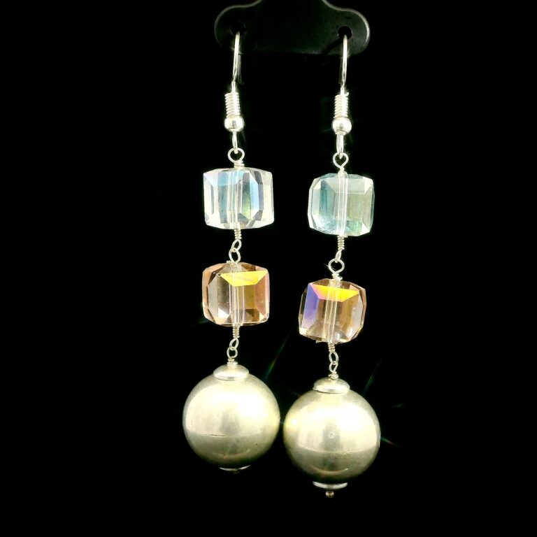 Gehna Jaipur Austrian Crystal Cube Drop Dangle Earrings Fashion Hypoallergenic Jewelry ( Kunzite, Crystal ) For Girls & Women ES-1944