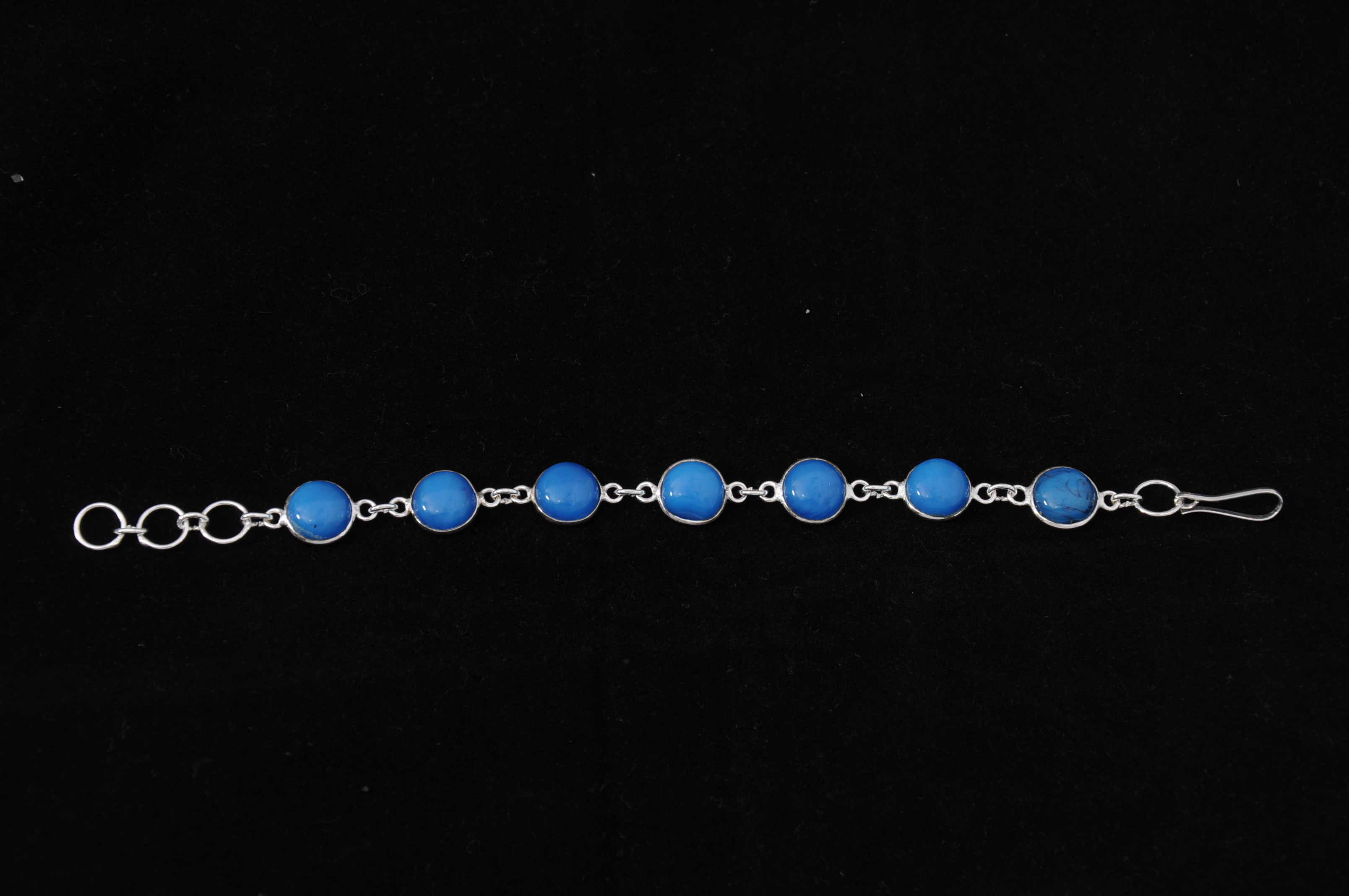 Gehna Jaipur – Blue Color Chalcedony Stone  Bracelet In Silver For Girls & Women GB-1149
