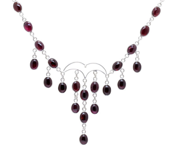Gehna Jaipur Natural Red Garnet Gemstone Studded Necklace For Girls & Women GN-1552