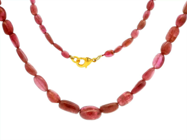 Gehna Jaipur Pink Tourmaline Gemstone Bead Gold Rhodium Plated Necklace  For Girls & Women NS-1818