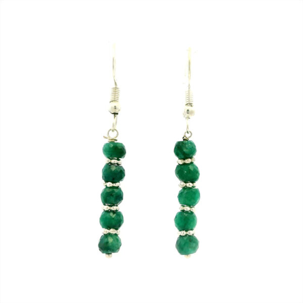 Gehna Jaipur Emerald Gemstone Earrings Made In .925 Sterling Silver For Girls & Women ES-1950