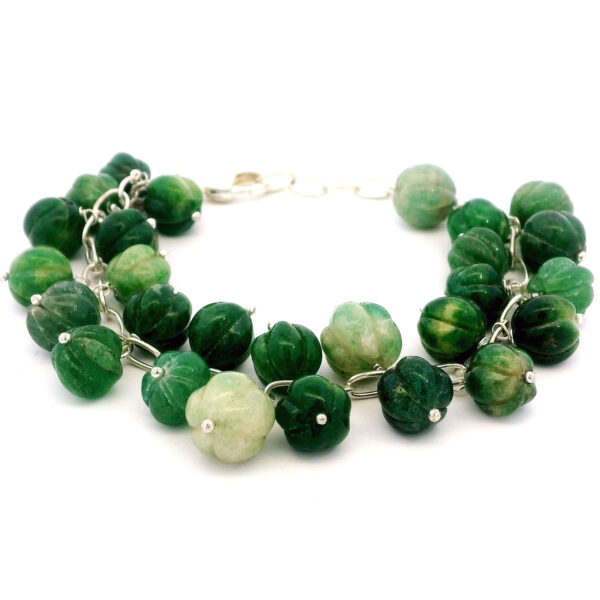 Gehna Jaipur Emerald Gemstone Pumkin Shaded Bead Bracelet For Girls & Women BS-1134