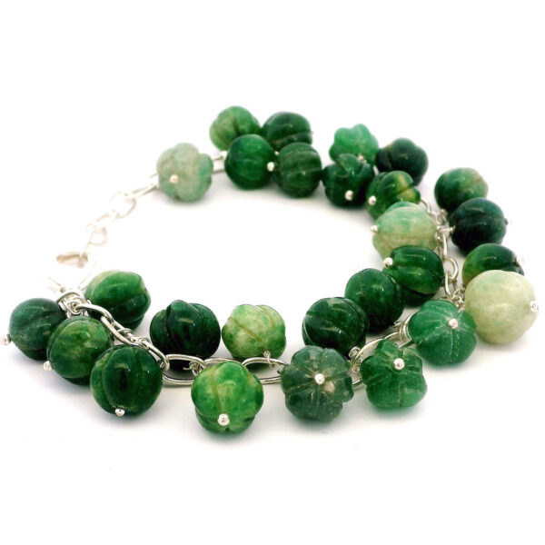 Gehna Jaipur Emerald Gemstone Pumkin Shaded Bead Bracelet For Girls & Women BS-1134