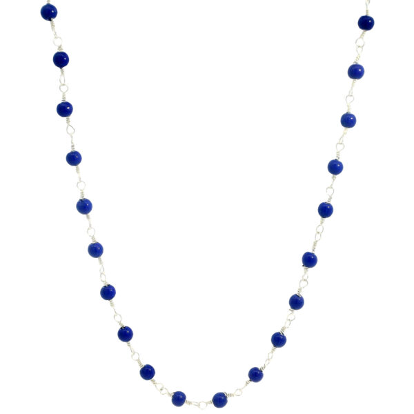 Gehna Jaipur Lapis Lazuli Gemstone Chain In .925 Sterling Silver For Girls & Women CS-1237