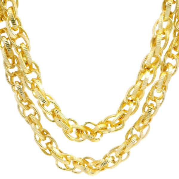 Gehna Jaipur  24″ Inches Twisted Elegant Yellow Gold Plated Chain For Girls & Women FN-1274