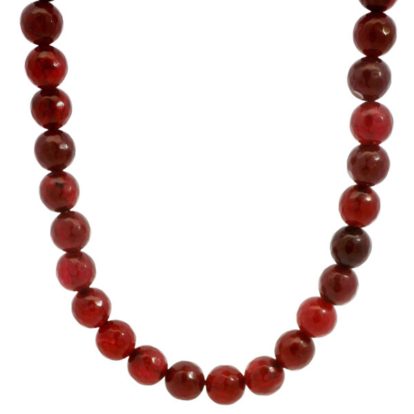 Gehna Jaipur Ruby Gemstone Round Ball Shape Faceted Beads Necklace For Girls & Women NP-1510