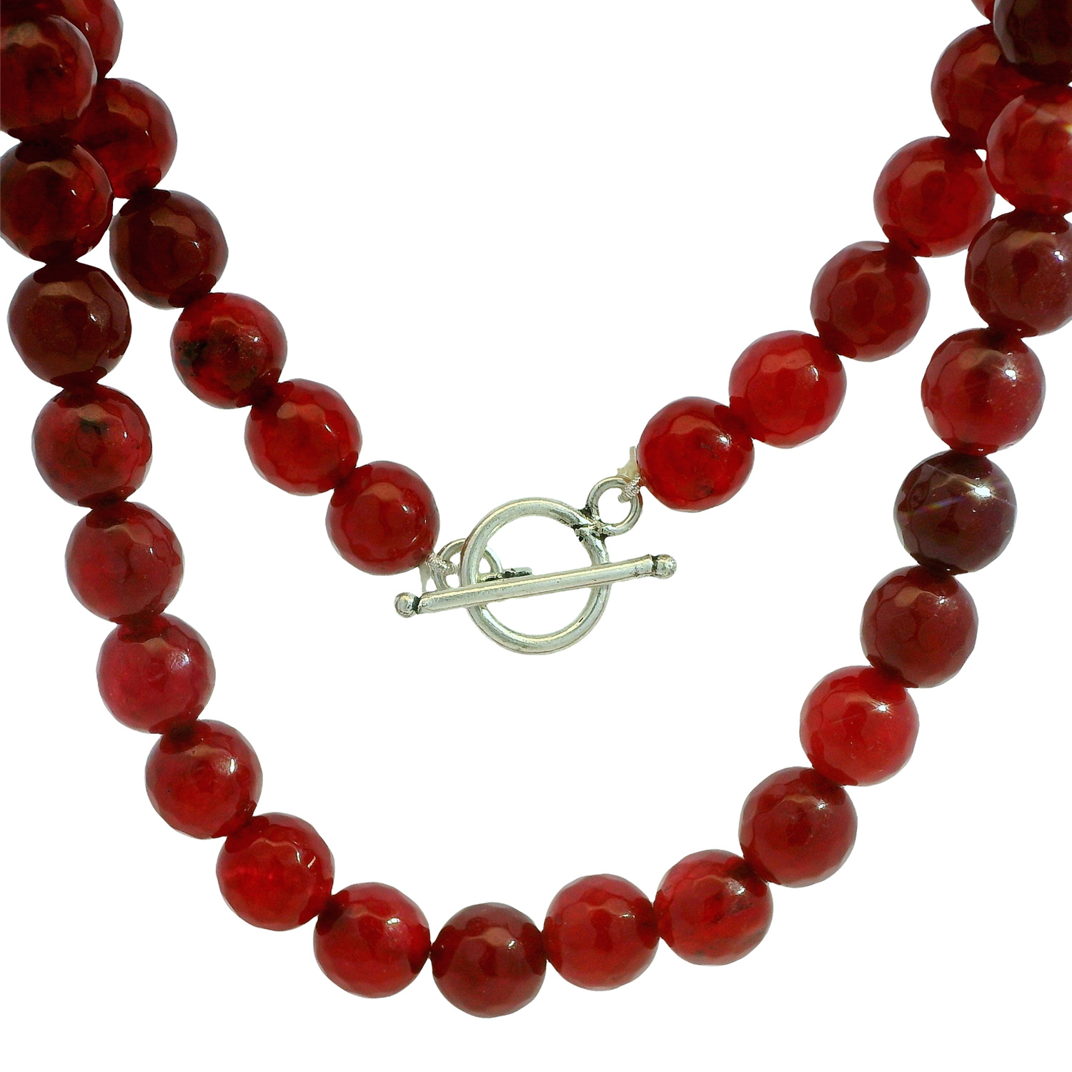 Gehna Jaipur Ruby Gemstone Round Ball Shape Faceted Beads Necklace For Girls & Women NP-1510 - Image 3