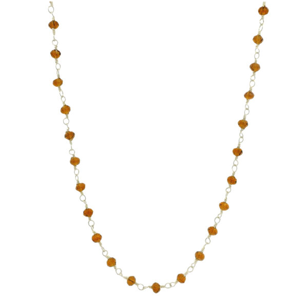 Gehna Jaipur Citrine Color Cubic Zirconia Beads Necklace (Silver) For Girls & Women CC-1005
