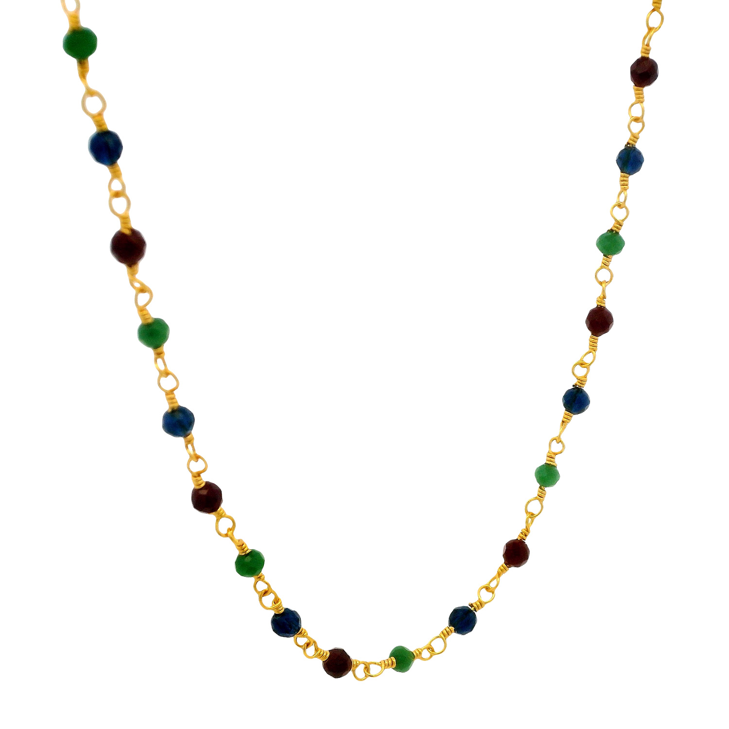 Gehna Jaipur Multicolor Cubic Zirconia Beads Necklace (Gold Plated) For Girls & Women CC-1014 - Image 5