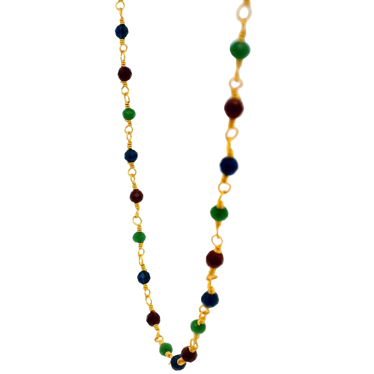 Gehna Jaipur Multicolor Cubic Zirconia Beads Necklace (Gold Plated) For Girls & Women CC-1014 - Image 4