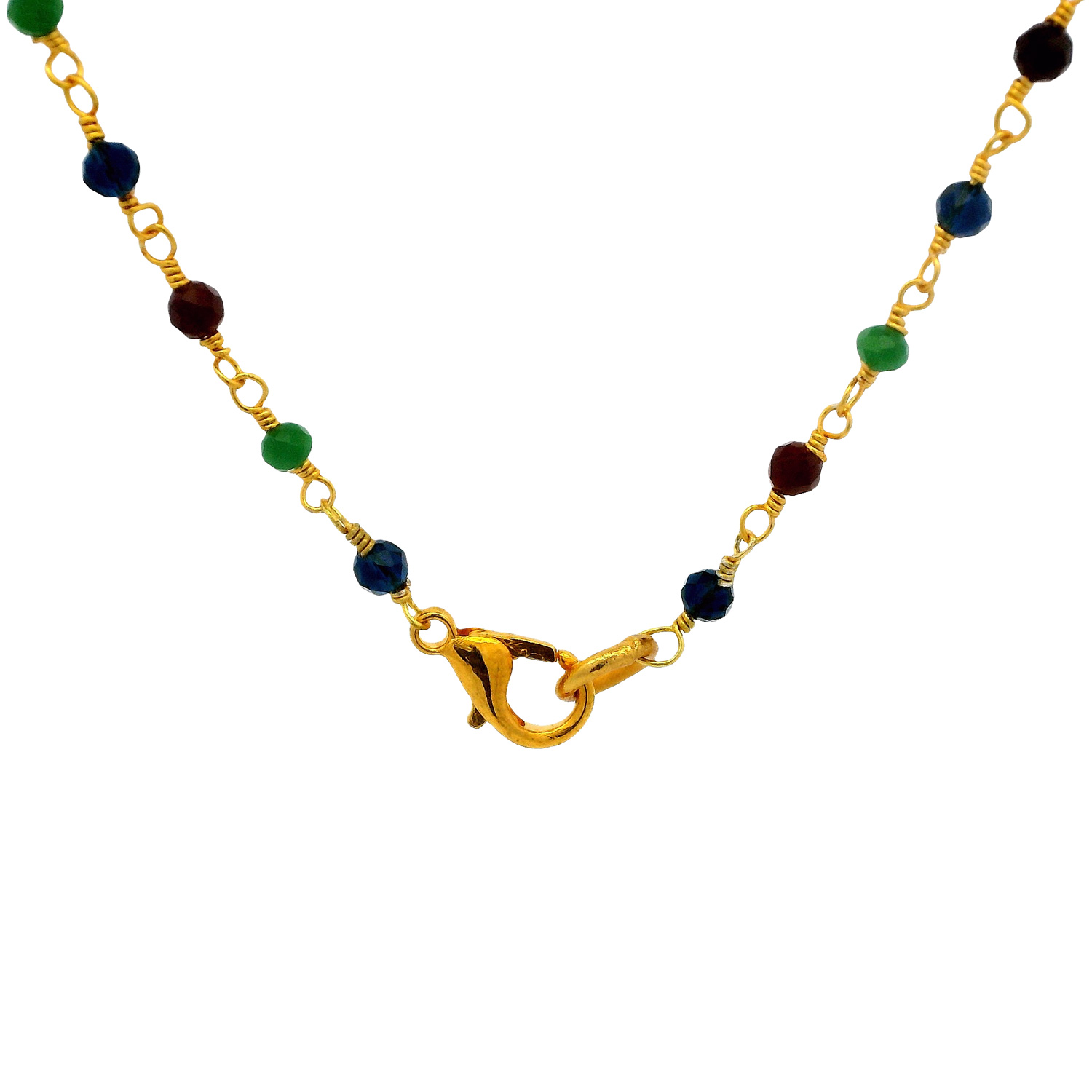 Gehna Jaipur Multicolor Cubic Zirconia Beads Necklace (Gold Plated) For Girls & Women CC-1014 - Image 3