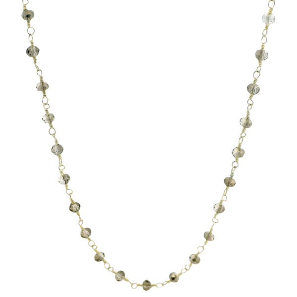 Gehna Jaipur Rutile Quartz Color Cubic Zirconia Beads Necklace (Silver) For Girls & Women CC-1023