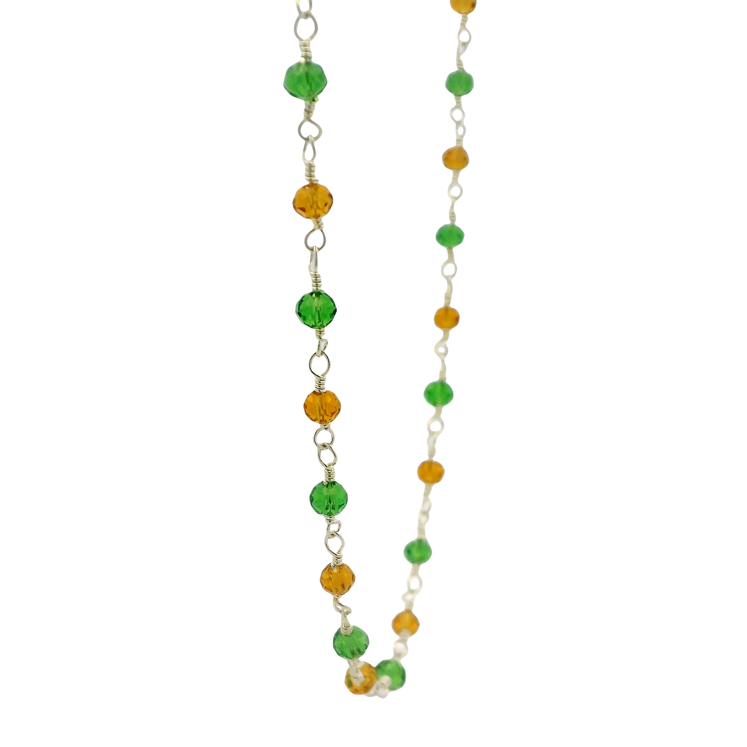 Gehna Jaipur Citrine & Peridot Color Cubic Zirconia Beads Necklace (Silver) For Girls & Women CC-1066 - Image 3