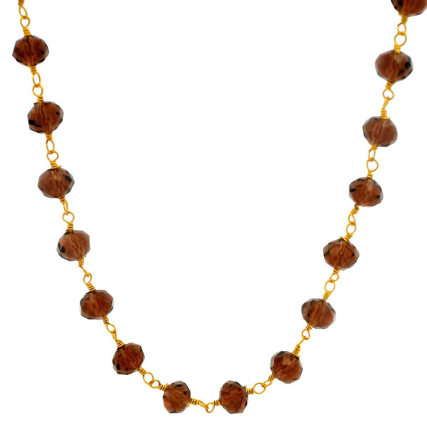 Gehna Jaipur Wine Quartz Color Cubic Zirconia Beads Necklace (Gold Plated) For Girls & Women CC-1222