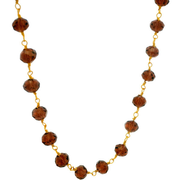 Gehna Jaipur Wine Quartz Color Cubic Zirconia Beads Necklace (Gold Plated) For Girls & Women CC-1222