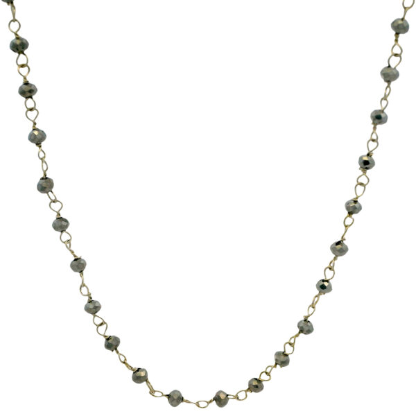 Gehna Jaipur Silver Pyrite Color Cubic Zirconia Beads Necklace (Silver) For Girls & Women CC-1224