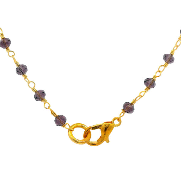 Gehna Jaipur Amethyst Color Cubic Zirconia Beads Necklace (Gold Plated) For Girls & Women CC-1232