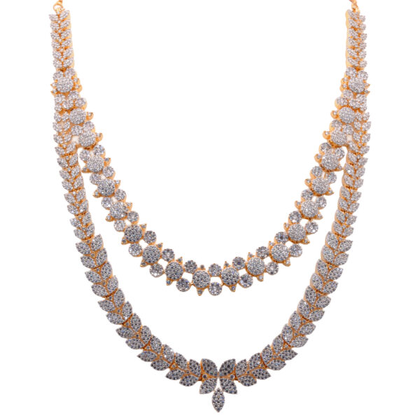 Cubic Zirconia Studded Beautiful Party Wear Necklace & Earring Set