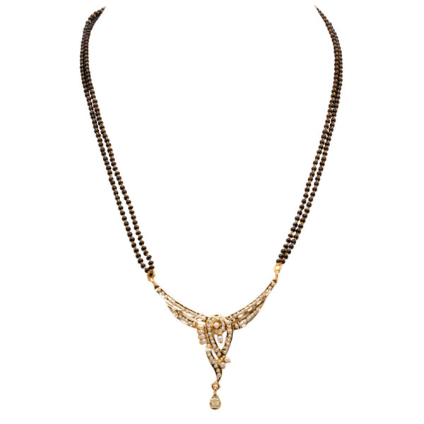 Pearl Studded Tanmaniya Mangalsutra Necklace & Earring